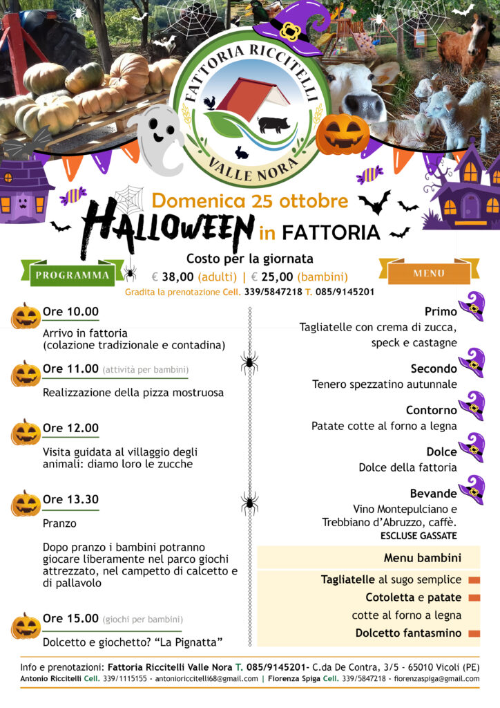 festa di Halloween in fattoria. Pescara abruzzo